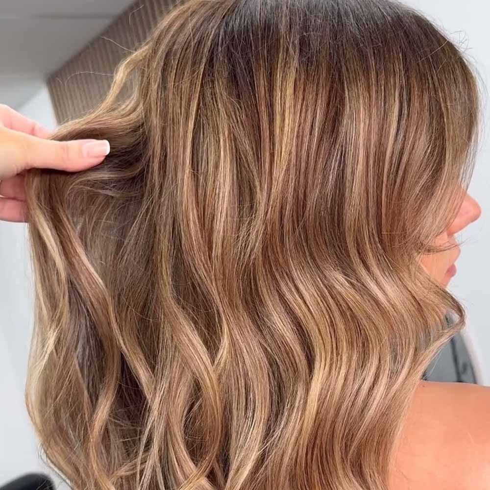 completed hair foiling showing textured layers completed hair foiling showing textured layers